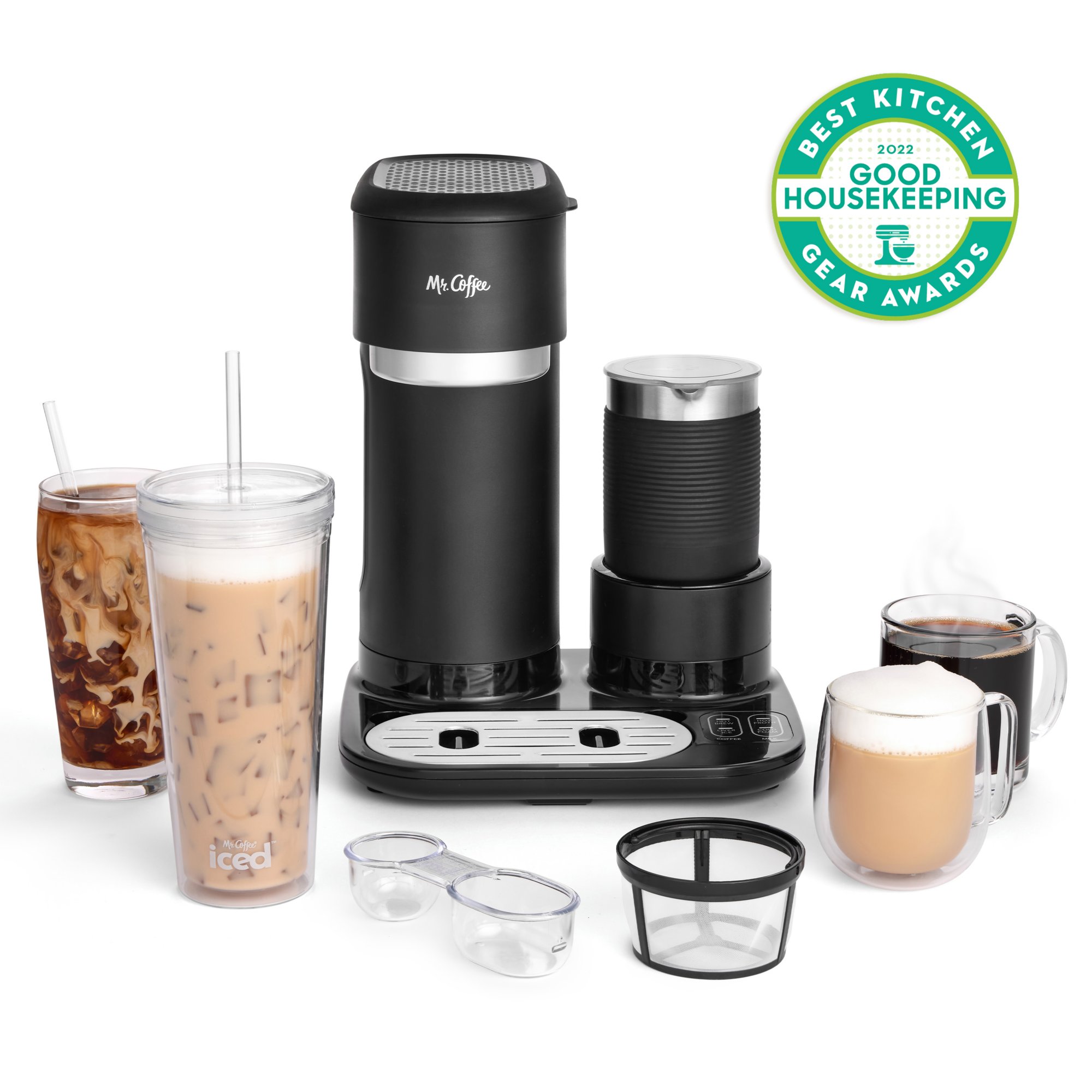 Mr. Coffee 4 in 1 Single Serve Latte Iced and Hot Coffee Maker